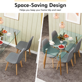 Tangkula 5 Pieces Dining Room Table Set, Modern Table & Chair Set for 4