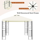 Tangkula 10 x 10FT 2-Tier Patio Gazebo, Powder Coated Steel Structure, Sun Shading Gazebo Canopy Shelter