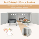 Tangkula Double Cat Litter Box Enclosure for 2 Cats