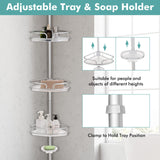 Tangkula 60"-108" Adjustable Shower Caddy Tension Pole, 4 Tier Drill Free Organizer