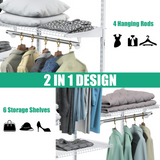  4 to 6 FT Custom Closet System - Tangkula
