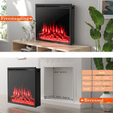 Tangkula 34 Inches Electric Fireplace Insert, Recessed and Freestanding Fireplace Heater with Touch Panel