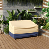 Tangkula Patio Loveseat Cover, 2-Seater Waterproof Outdoor Deep Sofa Cover with Padded Handle & Click-Close Straps