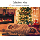Tangkula 30 Inches Recessed Electric Fireplace, in-Wall & Wall Mounted Electric Heater