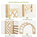 Tangkula 81.5 Inch Wooden Arch with 2 Person Bench