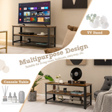 Tangkula TV Stand for TVs up to 50 Inch, 3-Tier Console Table, Entertainment Center with Open Storage Shelves