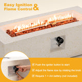 42" Rectangle Terrazzo Propane Gas Fire Table with Auto-Ignition - Tangkula