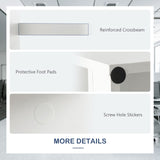 Tangkula White Desk with 4 Storage Drawers
