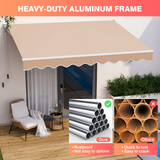 Tangkula Retractable Awning, Aluminum Patio Sun Shade