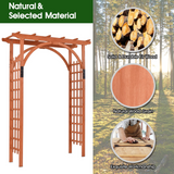Tangkula 85 inches Garden Arbor, Wooden Wedding Arches Structure w/Trellis Sides for Climbing Plants