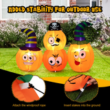 Tangkula 5 FT Halloween Inflatable Pumpkin Combo w/ Pirate & Witch Hats, Blow Up Halloween Decorations with Built-in Bright LED Lights & Sandbag