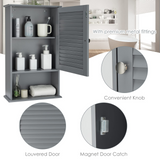 Tangkula Medicine Cabinet, Wall Mounted Bathroom Cabinet Single Door Wooden