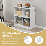 Tangkula 4-Cube Bookcase, Freestanding Open Bookshelf for Living Room Kids Room