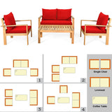 Tangkula Outdoor 4-Piece Acacia Wood Chat Set