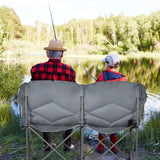 Tangkula Loveseat Camping Chair, Folding Camp Chair with Padded Seat