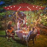 10FT Outdoor Patio Umbrella Solar LED Lighted Sun Shade Market Umbrella