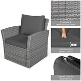 Tangkula 4 Pieces Patio Furniture Set, Outdoor Conversation Set with Cushions and Coffee Table