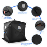 Ice Fishing Shelter, Pop-up Portable Ice Shanty Tent for 2-3 Person