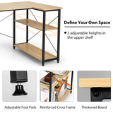 Tangkula L-Shaped Computer Desk with Reversible Shelves