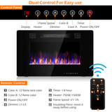 Tangkula 30 Inches Recessed Electric Fireplace, in-Wall & Wall Mounted Electric Heater