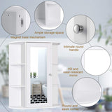 Tangkula Bathroom Medicine Cabinet, Wall Mounted Bathroom Cabinet with Mirror Door and Shelves