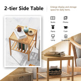 Tangkula Bamboo Nightstand Set of 2
