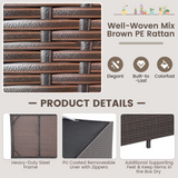 Tangkula 133 Gallon Deck Storage Box, Patio Rattan Storage Container with 2 Universal Wheels