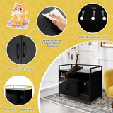 Tangkula Litter Box Enclosure, Cat Litter Box Furniture Hidden