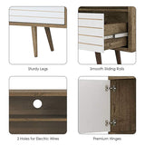 Tangkula Mid-Century Modern TV Stand for TVs up to 65 Inch, Wooden TV Console Table with Storage Shelves