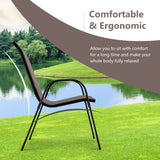 Tangkula 4 Pieces Patio Dining Chairs, Outdoor Stackable All Weather Heavy Duty Dining Chairs Set with Armrests