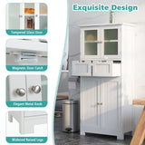 Tangkula Tall Bathroom Storage Cabinet, Freestanding Floor Cabinet