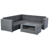 Tangkula Outdoor Furniture 4 Piece, Sectional Sofa with Coffee Table