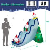 Tangkula Christmas Inflatable Polar Bear Slide Scene Decoration