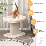 Tangkula Cat Tree for Indoor Cats, 2-Tier Cat Tower with Top Perch & Sisal Scratching Panel & Jingling Fur Ball Toy