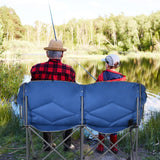 Tangkula Loveseat Camping Chair, Folding Camp Chair with Padded Seat