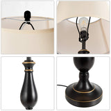 3 Pack Lamp Set, 3-Piece Vintage Style Metal Base 2 Table Lamps and Floor Lamp Set