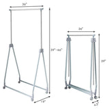 Tangkula Extendable Garment Rack, Heavy Duty Foldable Clothes Rack with Adjustable Hanging Rod