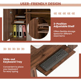 Tangkula L-Shaped Office Desk with Storage Drawers & Keyboard Tray