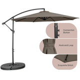 Tangkula 10 FT Patio Offset Umbrella with 8 Ribs, Outdoor Cantilever Umbrella with Cross Base and Crank