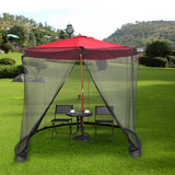 TANGKULA 9/10FT Patio Umbrella Screen, with Zipper Door and Polyester Mesh Netting