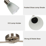 Tangkula 4-Light Adjustable LED Track Lighting, Modern Celing Light Fixture with Glass Shade(Silver)