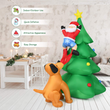 Tangkula Inflatable Christmas Tree, Inflatable Santa Claus Climbing Tree