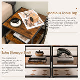 Tangkula Side Table Set of 2, 2 Tier Coffee Table with Mental Frame Wood Top