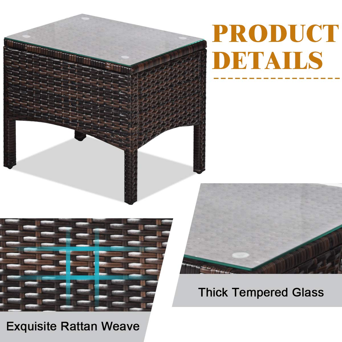 3 Piece Outdoor Patio Furniture Set - Tangkula