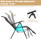 Tangkula Folding Reclining Rattan Chair, Portable Chaise Lounge Chair w/Adjustable Positions