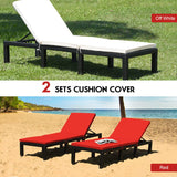 Tangkula Patio Wicker Lounge Chair, Outdoor Rattan Adjustable Reclining Backrest Lounger Chairs