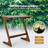 Bamboo TV Tray Sofa Side Table, Z-Shaped Couch Table with 29.5'' x 16'' Tabletop
