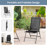 Tangkula Set of 2 Patio Foldable Dining Chairs