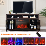 Tangkula Electric Fireplace TV Stand, 59 Inches TV Console
