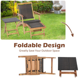 Patio Lounge Chair and Side Table Set - Tangkula